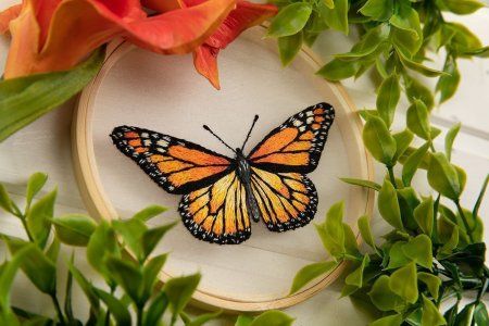 Набор для вышивания PANNA Живая картина. Бабочка. Монарх" 13 х 13 см JK-2234