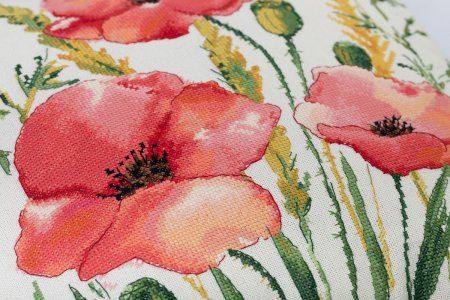 Набор для вышивания PANNA Подушка. Алые маки 35 х 35 см PD-7337