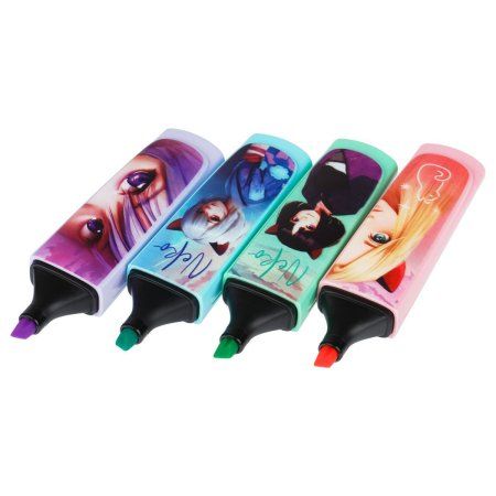 Набор текстовыделителей MESHU "Neko" 4 цв 1-5 мм, пастельные цвета, ПВХ бокс с европодвесом RE-MS_55402