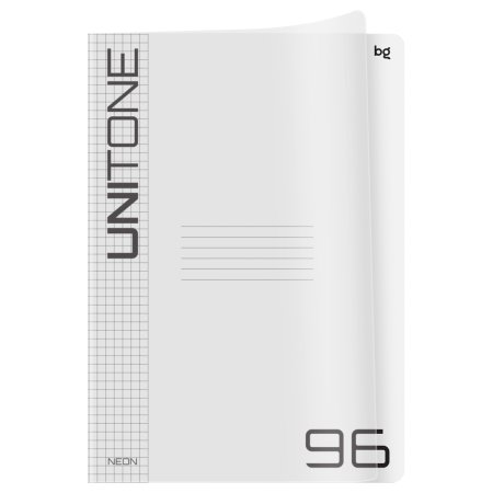 Тетрадь 96л. A4 клетка BG "UniTone" пластиковая обложка, прозрачный RE-Т4ск96_пл_57517