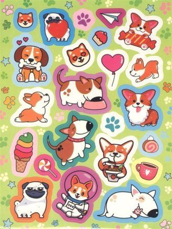 Сто наклеек. Корги и их друзья ROS-38927