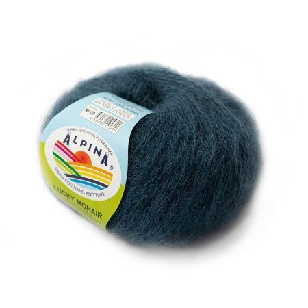 Пряжа ALPINA Lucky Mohair 60% кид мохер, 40% акрил 1 х 50 г 150 ± 5 м №09 джинсовый ALP-LUC-09