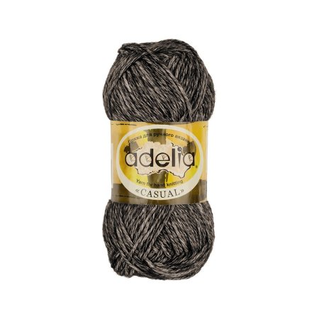 Пряжа ADELIA Casual 72% хлопок, 28% акрил 1 х 50 г 130 ± 6 м №01 черный ADE-CAS-01