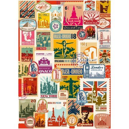 Пазл ТРИ СОВЫ 1000 "Марки" RE-ПК1000_54662