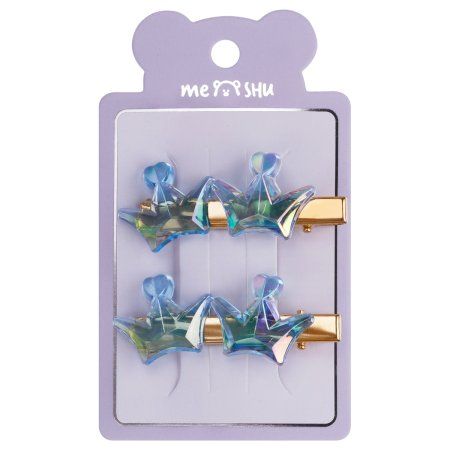 Заколки для волос MESHU прищепка, перламутр, ассорти, 2 шт, европодвес RE-MS_60621