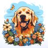 Кристальная (алмазная) мозаика ФРЕЯ постер "Собачка в цветах" 30 х 30 см ALBP-259