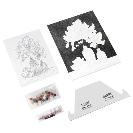 Картина по номерам на холсте с глиттером ТРИ СОВЫ "Натюрморт" 40 x 50 см с акриловыми красками и кистями RE-КХг4050_57062