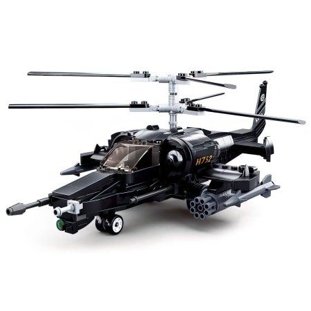 Конструктор Модельки "Вертолет "Черная акула" 330 деталей SIM-9590283