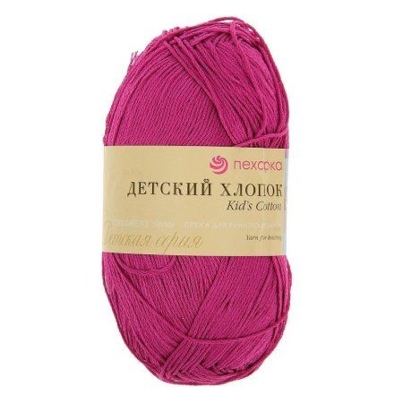 Пряжа Пехорская ПТ "Детский хлопок" 100% мерсеризованный хлопок 1 x 100 г 330 м ± 6 м №087 т.лиловый PEH-DHL-087