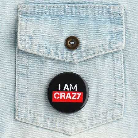 Значок закатной "Crazy" 38 мм SIM-9487670 Значок закатной "Crazy" 38 мм SIM-9487670