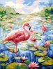 Набор для раскрашивания по номерам (холст на подрамнике) ФРЕЯ 40 х 30 см "Фламинго на пруду" PNB/PM-324