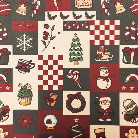 Бумага упаковочная крафтовая 0.70 х 10 м 80 г/м2 "Календарь счастья" SIM-9842398