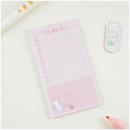 Блок для записей (To Do list) MESHU "Кitten" 8 x 15 см 50л. на склейке RE-MS_46564