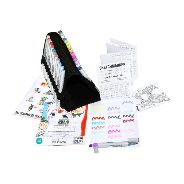 Набор маркеров SKETCHMARKER Manga Set 24 шт Манга + сумка органайзер MP24mang