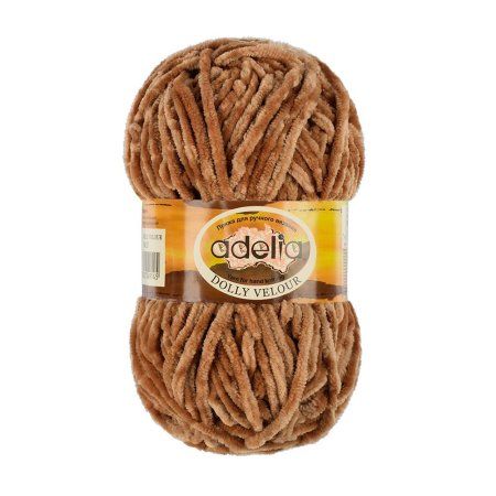 Пряжа ADELIA Dolly Velour 100% микрополиэстер 1 х 100 г 93 ± 6 м №20 св.коричневый ADE-DOL-VEL-20