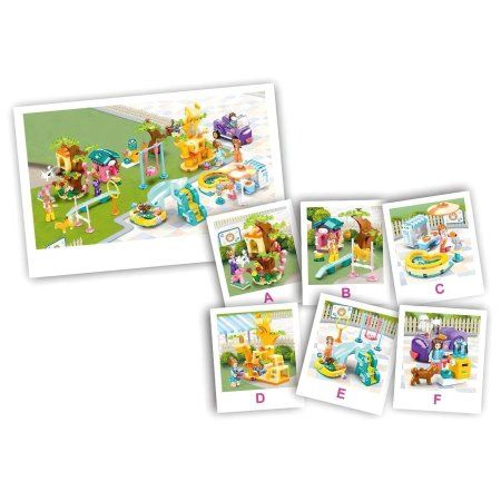 Конструктор Розовая мечта "Поилка для собак и машинка" 91 деталь SIM-9019879