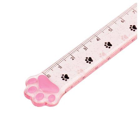 Линейка 15 см MESHU "Paw" пластиковая, тонированная, с блестками, европодвес RE-MS_46036