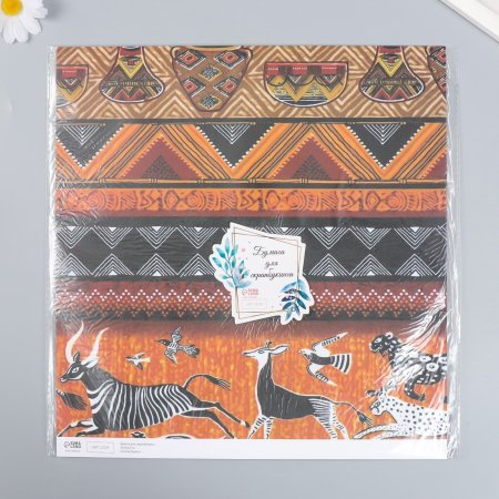 Бумага для скрапбукинга 5 л 30.5 x 32 см 180 г/м2 "Африка" SIM-7908011