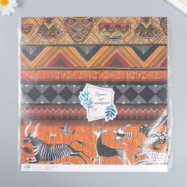 Бумага для скрапбукинга 5 л 30.5 x 32 см 180 г/м2 "Африка" SIM-7908011