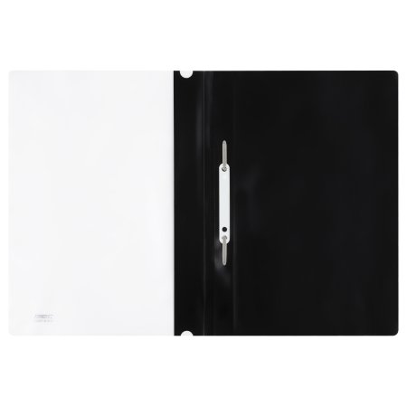 Папка-скоросшиватель A4 СТАММ пластик. перф, 180 мкм, черная с прозр. верхом RE-ММ-30929