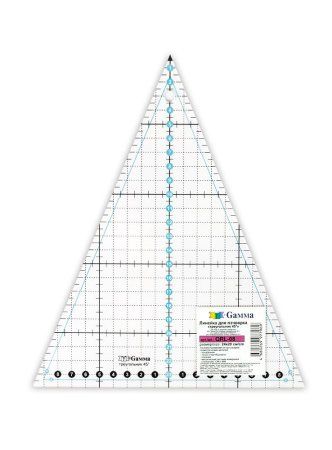 Линейка для пэчворка "треугольник 45°" GAMMA пластик 24 см х 20 см в пакете QRL-08