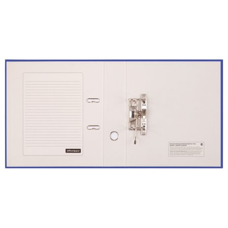 Папка-регистратор A4 OfficeSpace 70 мм, бумвинил, с карманом на корешке, синяя RE-162579