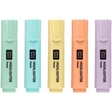 Набор текстовыделителей OfficeSpace 5 цв 1-5 мм, пастельные цвета, европодвес RE-HL5_69050