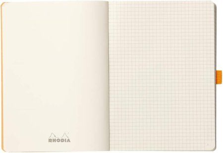 Блокнот RHODIA Goalbook A5 90 г/м2 120 л, в клетку, мягк.обл., на резинке, серебро RH-117761C