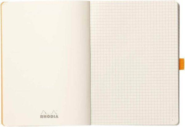 Блокнот RHODIA Goalbook A5 90 г/м2 120 л, в клетку, мягк.обл., на резинке, серебро RH-117761C