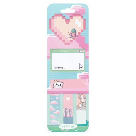 Флажки-закладки и самоклеящиеся блоки в наборе MESHU "Pixel love" по 20 л, европодвес RE-MS_54260