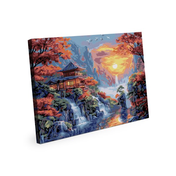 Набор для раскрашивания по номерам (холст на подрамнике) ФРЕЯ 50 х 40 см "В горах Японии" PNB/PL-381