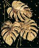 Набор для раскрашивания по номерам (черный холст, с поталью) ФРЕЯ 50 х 40 см "Золотые листья монстеры" PNB/PLPT-314