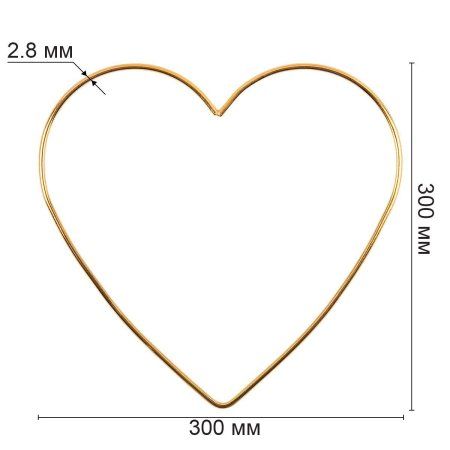 Каркас для рукоделия GAMMA "сердце" (заготовка) металл под золото RKH-030