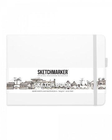 Блокнот для зарисовок SKETCHMARKER 140 г/м2 21 x 14.8 см 80 л, твердая обложка, Белый пейзаж MP2314104SM