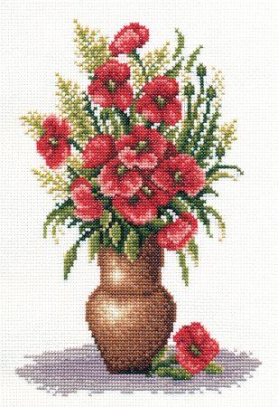 Набор для вышивания PANNA Букет маков 14.5 х 22 см C-0151