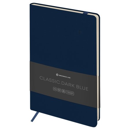 Записная книжка A5 96л. Greenwich Line "Classic. Dark blue" ЛАЙТ, кожзам, с резинкой, блок без линовки RE-NA5е_51436