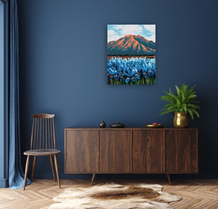 Набор для раскрашивания по номерам (холст на подрамнике) ФРЕЯ 50 х 40 см "Ирисы в горах" PNB/PL-346