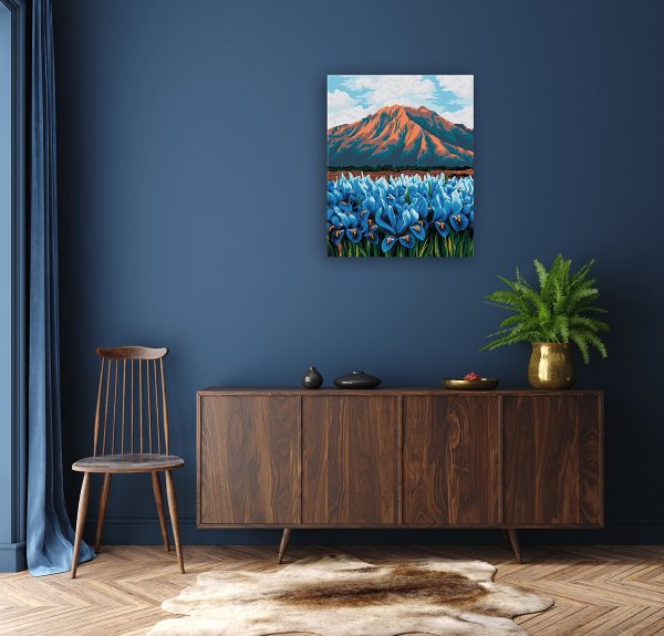 Набор для раскрашивания по номерам (холст на подрамнике) ФРЕЯ 50 х 40 см "Ирисы в горах" PNB/PL-346