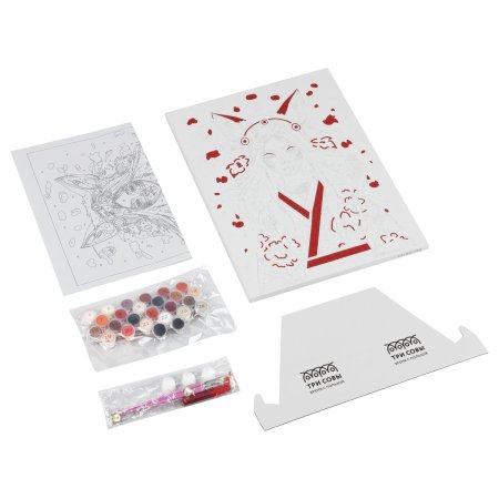 Картина по номерам на холсте с глиттером ТРИ СОВЫ "Аниме" 30 x 40 см с акриловыми красками и кистями RE-КХг3040_57058