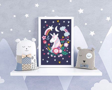 Набор для раскрашивания по номерам (на картоне) ФРЕЯ 30 х 20 см "Нежный единорог" PKZ/PS-046