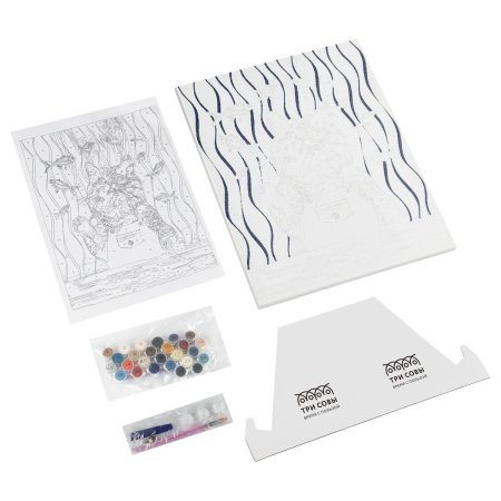 Картина по номерам на холсте с глиттером ТРИ СОВЫ "Кошачьи мечты" 40 x 50 см с акриловыми красками и кистями RE-КХг4050_57060