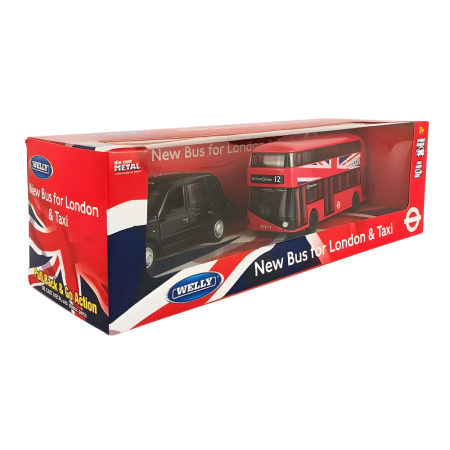 Набор WELLY, Лондонские автобус и такси, пруж. мех. IT-99931-2TB