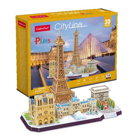 3D пазл CubicFun Серия "CityLine" Париж, 114 деталей UT-MC254h