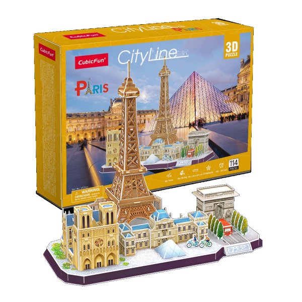 3D пазл CubicFun Серия "CityLine" Париж, 114 деталей UT-MC254h