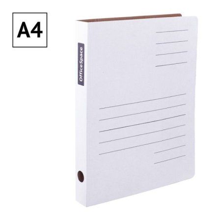 Скоросшиватель OfficeSpace микрогофрокартон, ширина корешка 30 мм, белый, до 300 л RE-158545