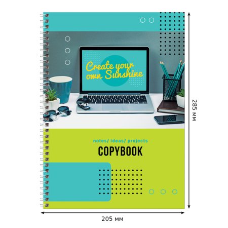 Тетрадь 100л. A4 клетка на гребне BG "Рабочее настроение" глянцевая ламинация, твердая обложка RE-ТТ4гр100_лг_11221