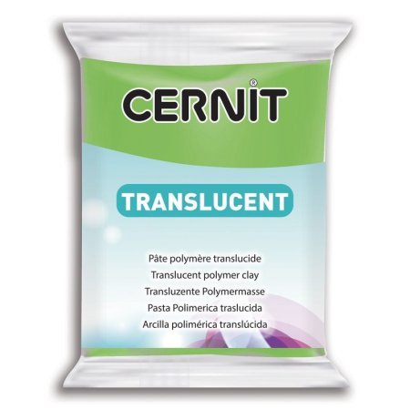 Пластика полимерная запекаемая CERNIT Translucent прозрачная 56 г (605 зеленый лимон) RH-CE0920056605