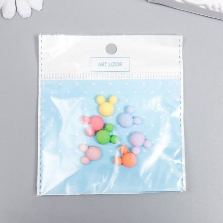 Декор для творчества пластик "Ушки зефирные" МИКС SIM-7706073