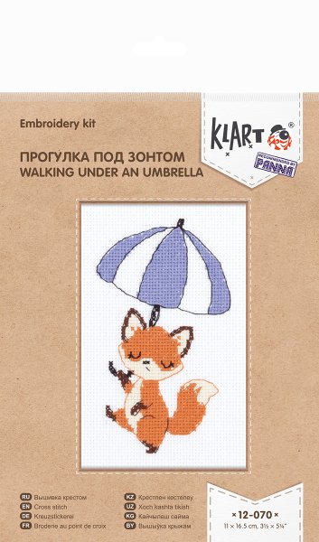 Набор для вышивания KLART "Прогулка под зонтом" 11 х 16.5 см 12-070