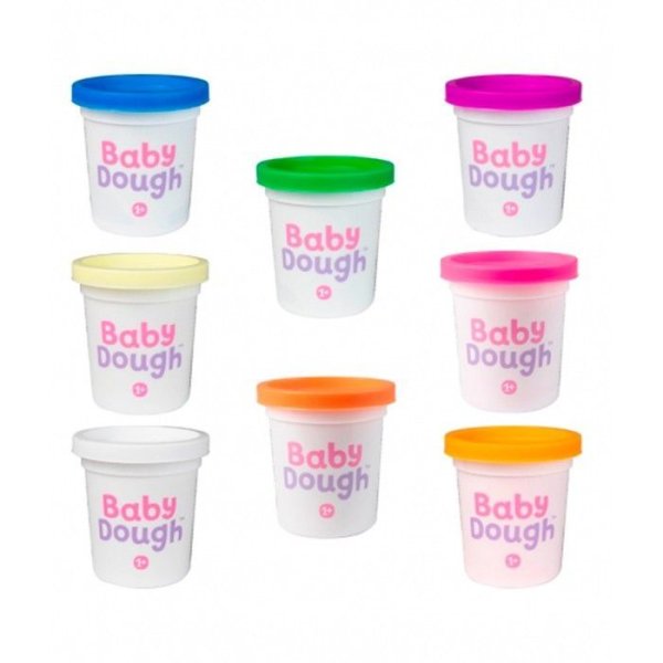 Тесто для лепки BabyDough набор 8 цветов, яркие AS-BD020